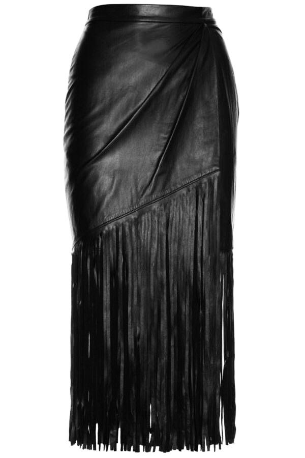 Fringed cape skirt