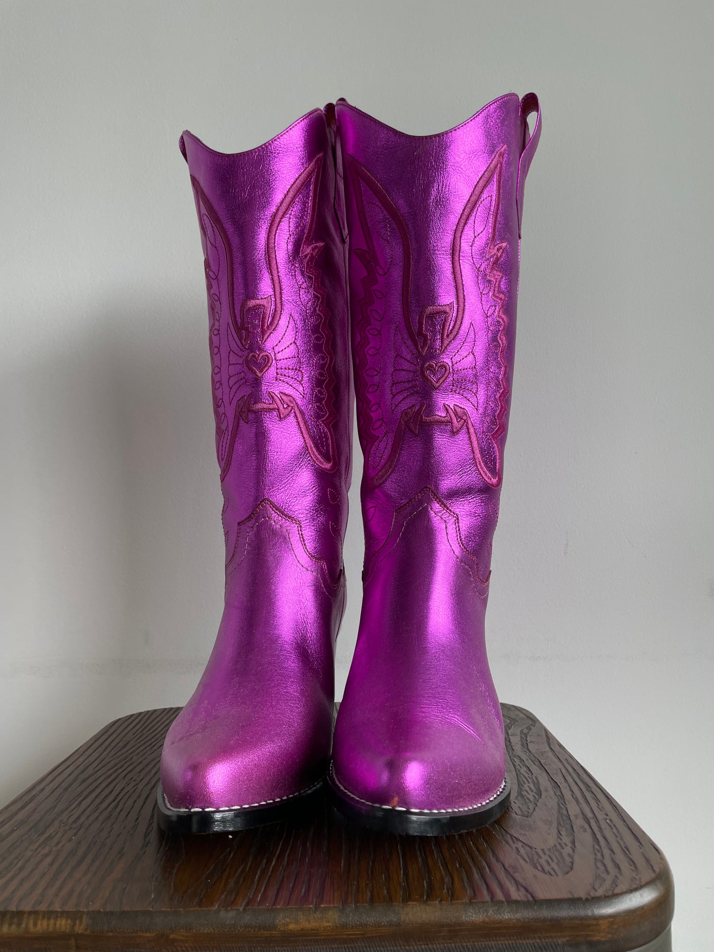 Bota Bolivar fucsia metalizado Largo Barcelona